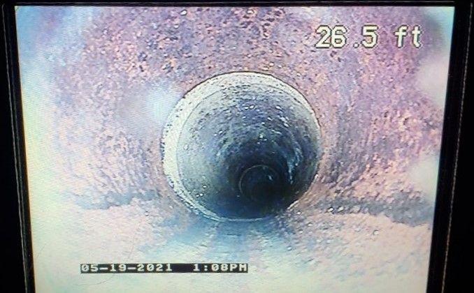 Video Camera Inspection of Descaled Sewer Line